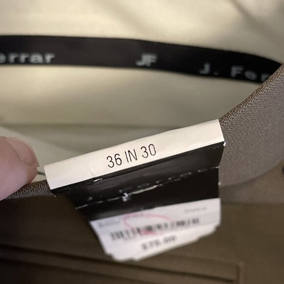 NWT J Ferrar Pleated Dress Pants Slacks Trousers Cuffed Men’s Size 36 X 30 Brown - Picture 10 of 16